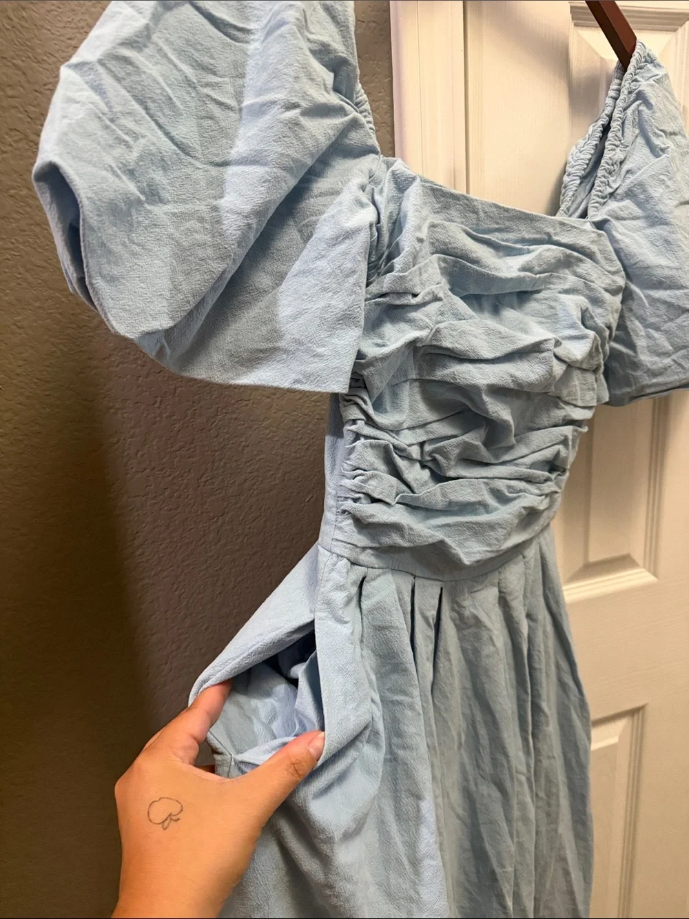 Free people ain’t she a beaut baby blue midi dress size small